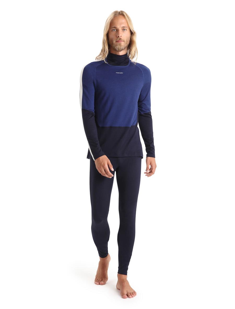 Midnight Navy / Snow Icebreaker Merino 200 Sonebula Thermal Men's Leggings | AU 1128YXFU